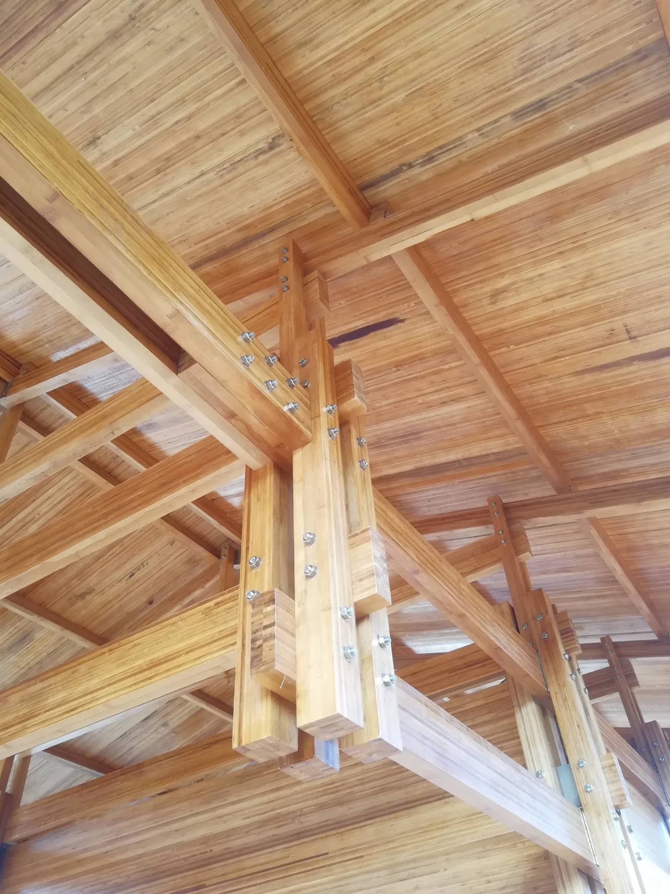 High Density Fireproof BS1 Demension Stability Anti-Mildew Laminated Bamboo Panel Bamboo Beam