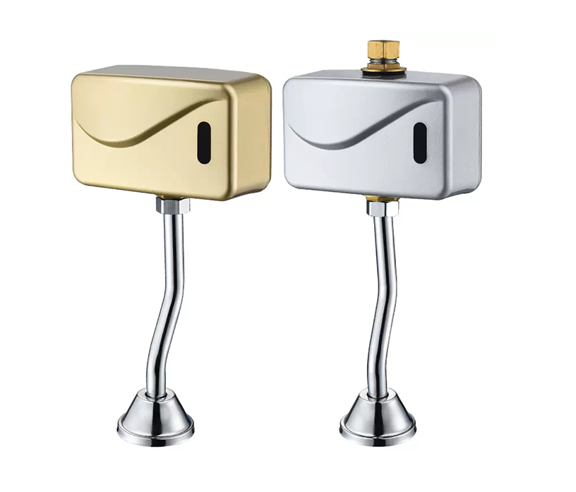 Gold Intelligent Toilet Flush Valve Automatic Sensor Urinal Valve Bathroom Touchless Toilet Urinal Flusher