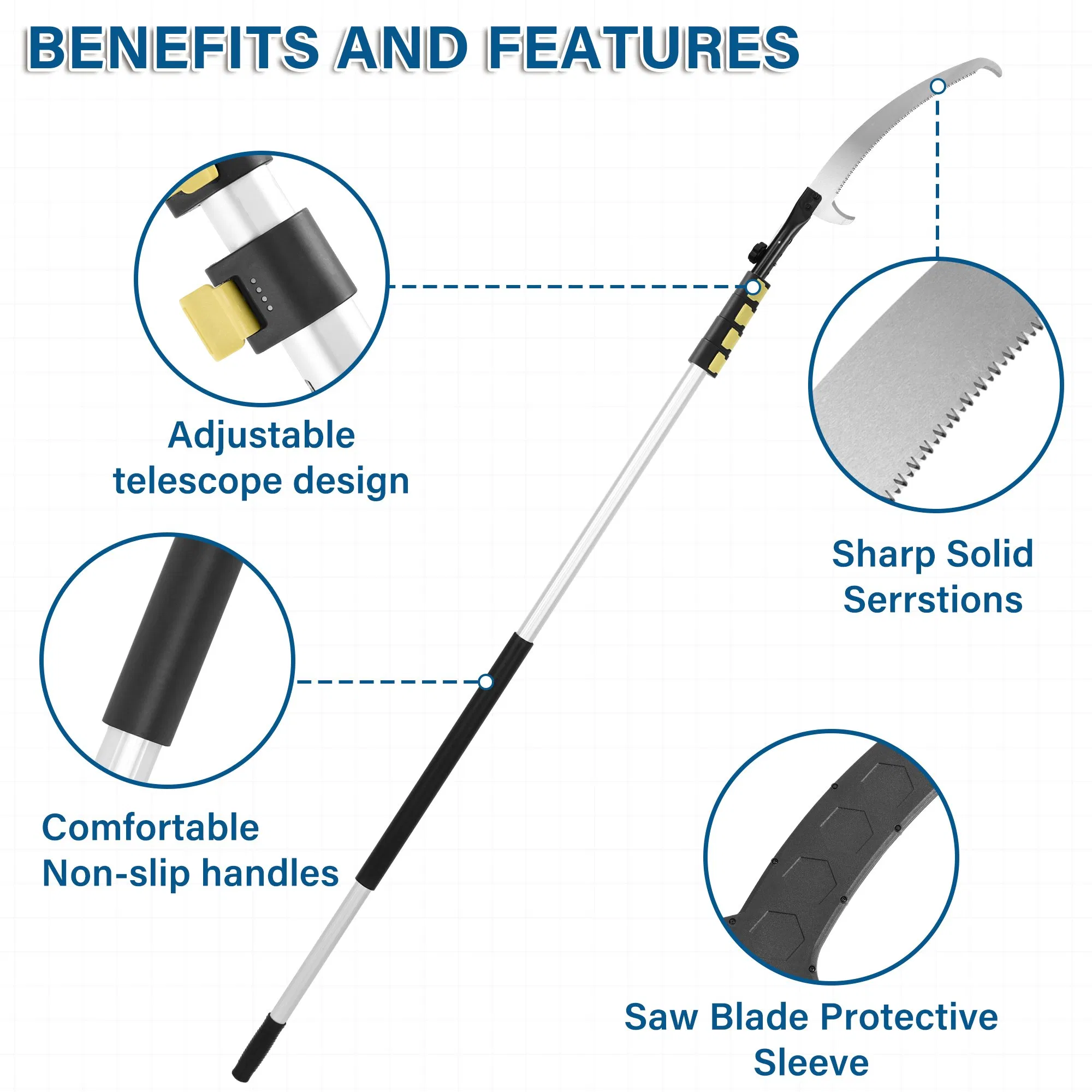 Garden Manual Pruning Saws Stainless Steel Tree Trimming Extendable Saw Branch Cutting