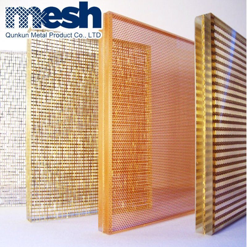 Brass Metal Mesh Fabric for Laminated Glass