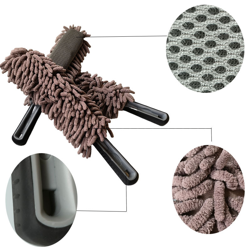 Retractable Chenille Car Washing Cleaning Dust Cleaner Microfiber Gap Duster with Sponge