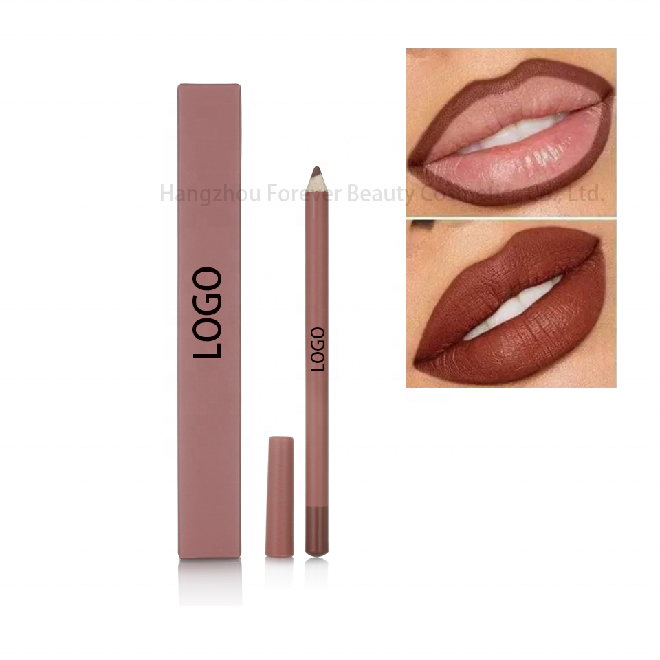 Hot Sale Chocolate Lip Pencil Long-Wearing Brown Shades Vegan Creamy Lip Liner Private Label