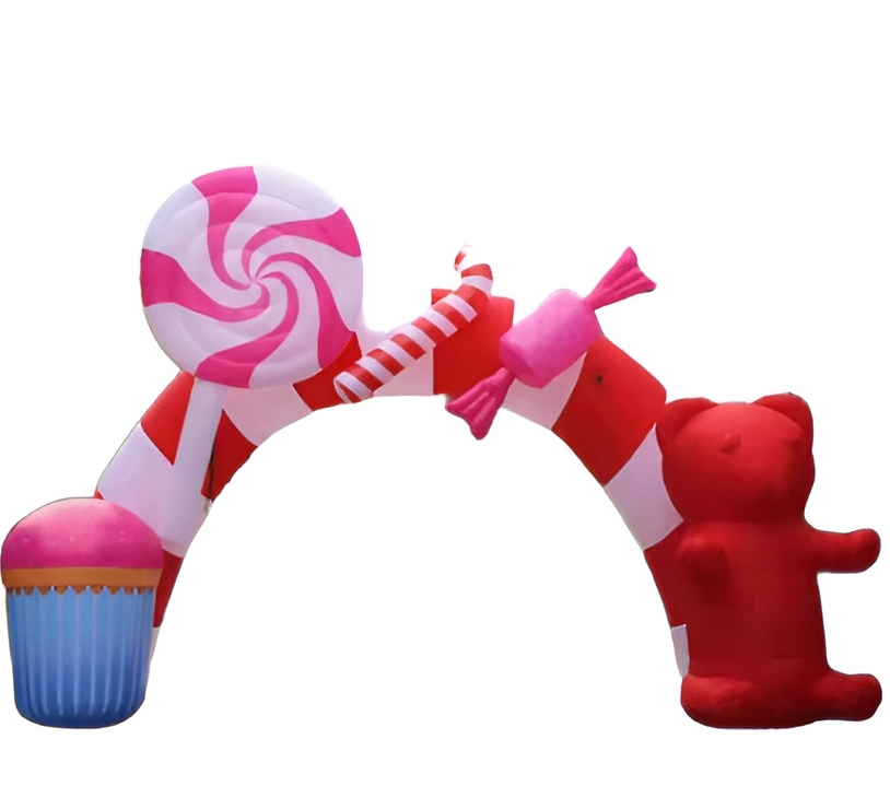 Giant Inflatable Candy Cane Archway for Holiday Outdoor Decor