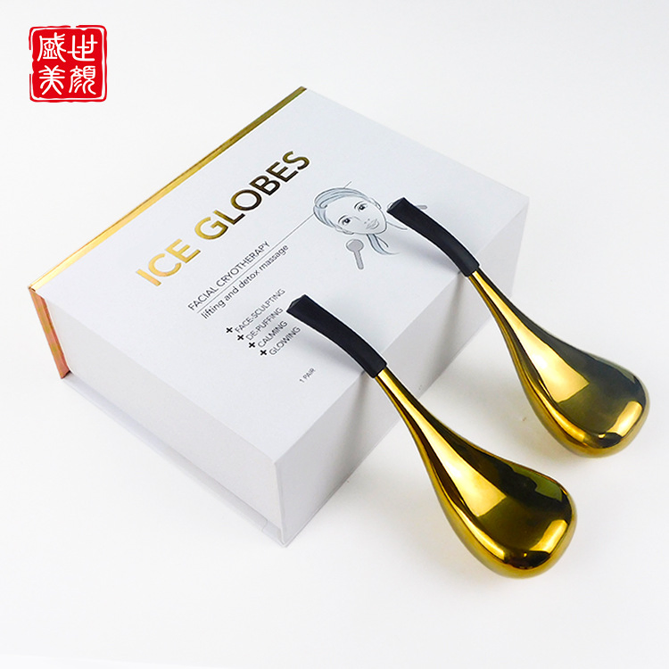 Beauty Gold Spoon Facial Ice Spoon Facial Massage with Box