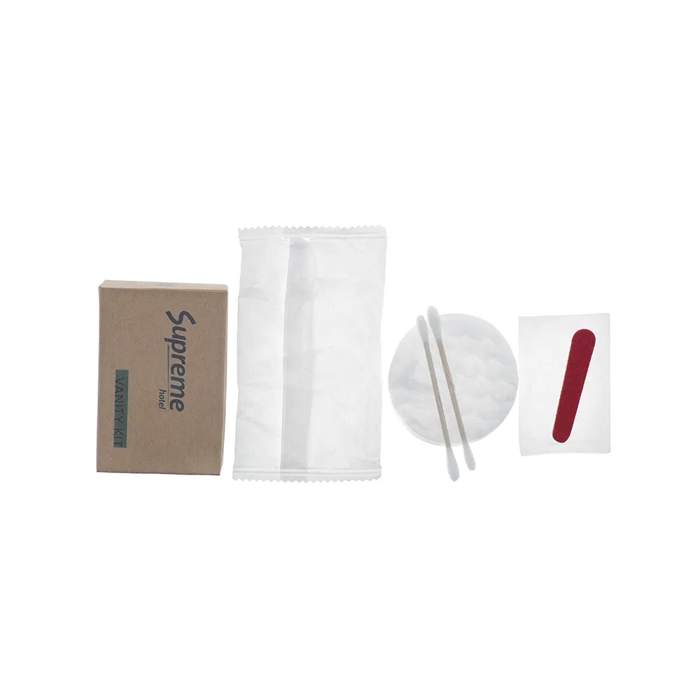 Hotel Amenities Set with Kraft Box Wrapper for Hotel Room Using