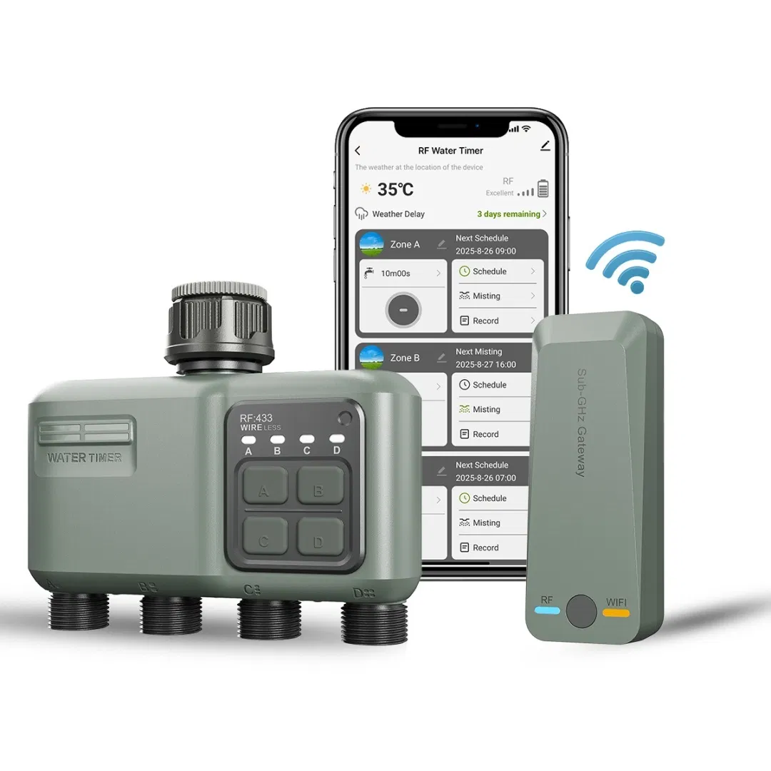Smart WiFi Water Timer for Garden Hose - 4 Zone Control System Hct-639-HCG-003