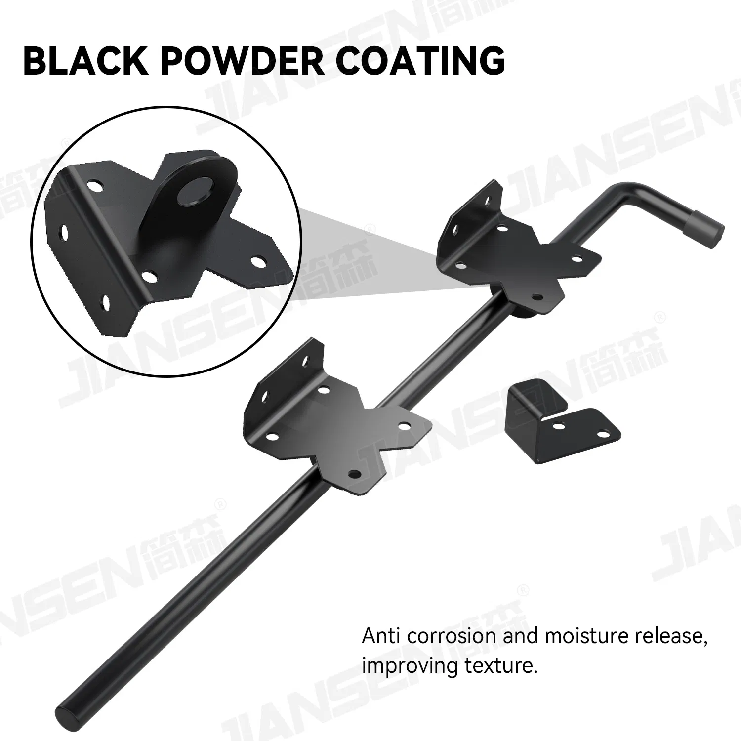Wholesale OEM 304stainless Steel Black Heavy-Duty Drop Rod Fence Door Hardware Durable Door Drop Rod Gate Gravity Latch for Garden Gate