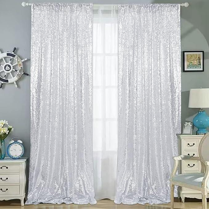 Surprise Price Birthday Curtains French Window Gold Fabric Sequin Curtain for Backdrop