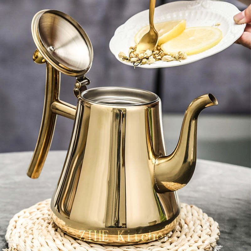 Stainless Steel Household Boiling Water, Commercial Coffee and Flower Tea, Kashgar Pot with Filter Screen