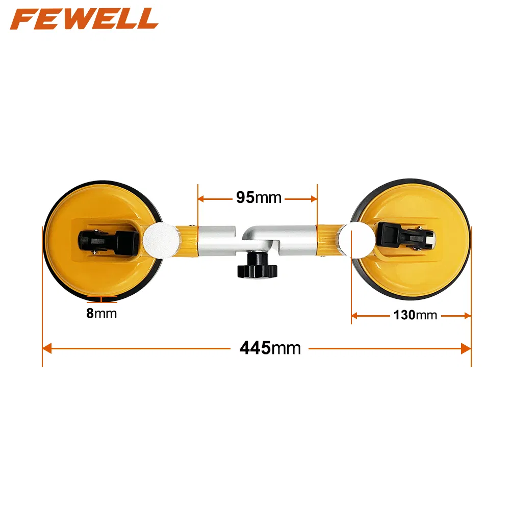 High Quality 150mm Aluminum Glass Sucker Rubber Vacuum Lifting Suction Cup Lifter for Marble Seam Setter