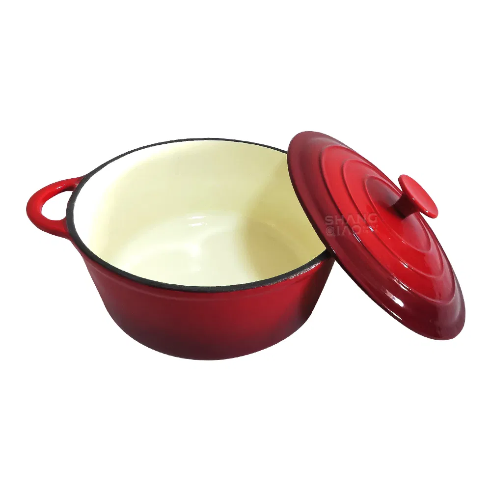 Чугунная эмалированная кастрюля-духовка, 20-26 см