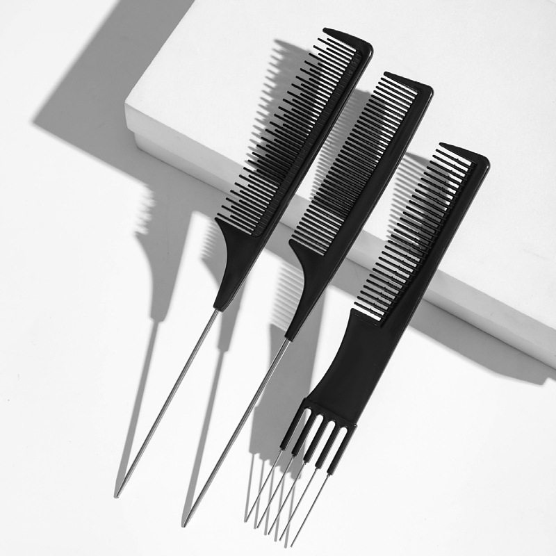 High Quality Steel Needle Tip Tail Black Straight Hair Modeling Combs
