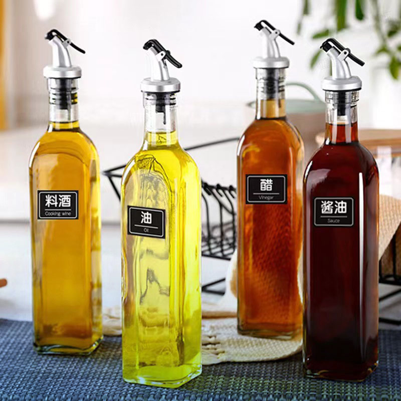 Food Soy Sauce Food Soy Sauce Fish Glass Bottles Cruet Cooking Oil and Vinegar Oil Dispenser Stai Stainless Pourer Spout