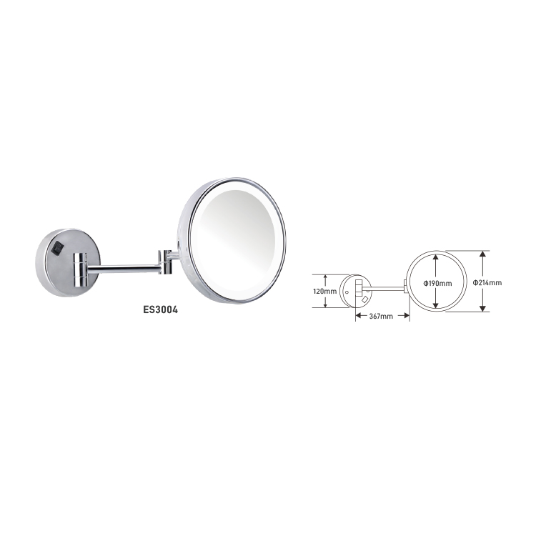 Hotel Bathroom Custom Wall Mounted LED Magnifying Mirror