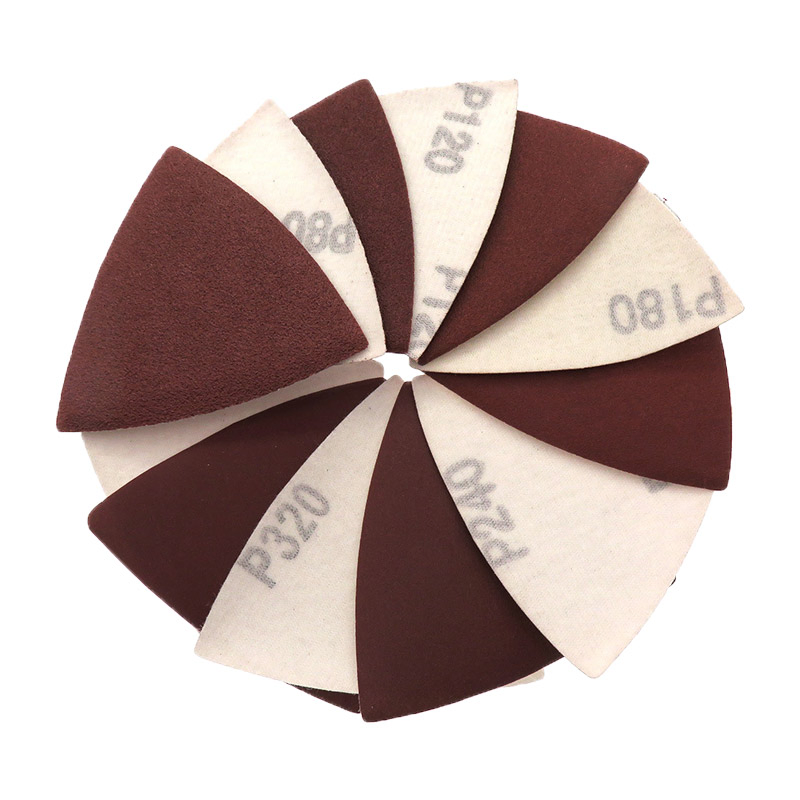 Hight Quality Cheap 80X80X80mm Grit 60 80 100 120 240 Red Triangle Abrasive Tool Sanding Disc