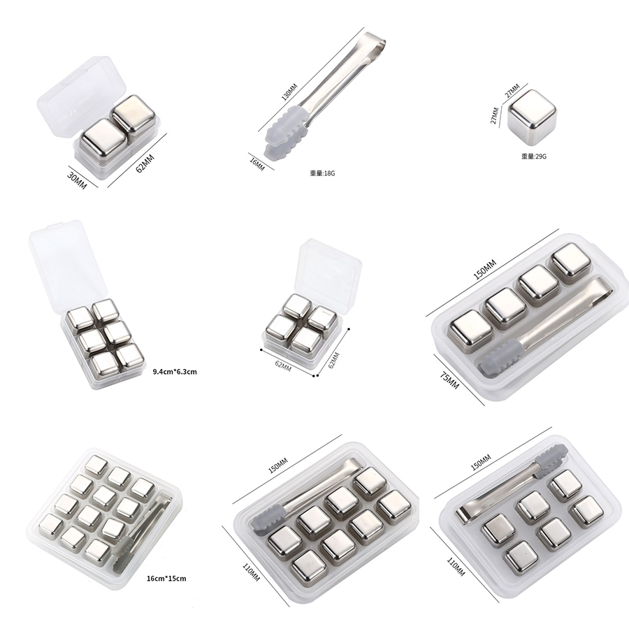 Металлические кубики льда 304 с логотипом для напитков