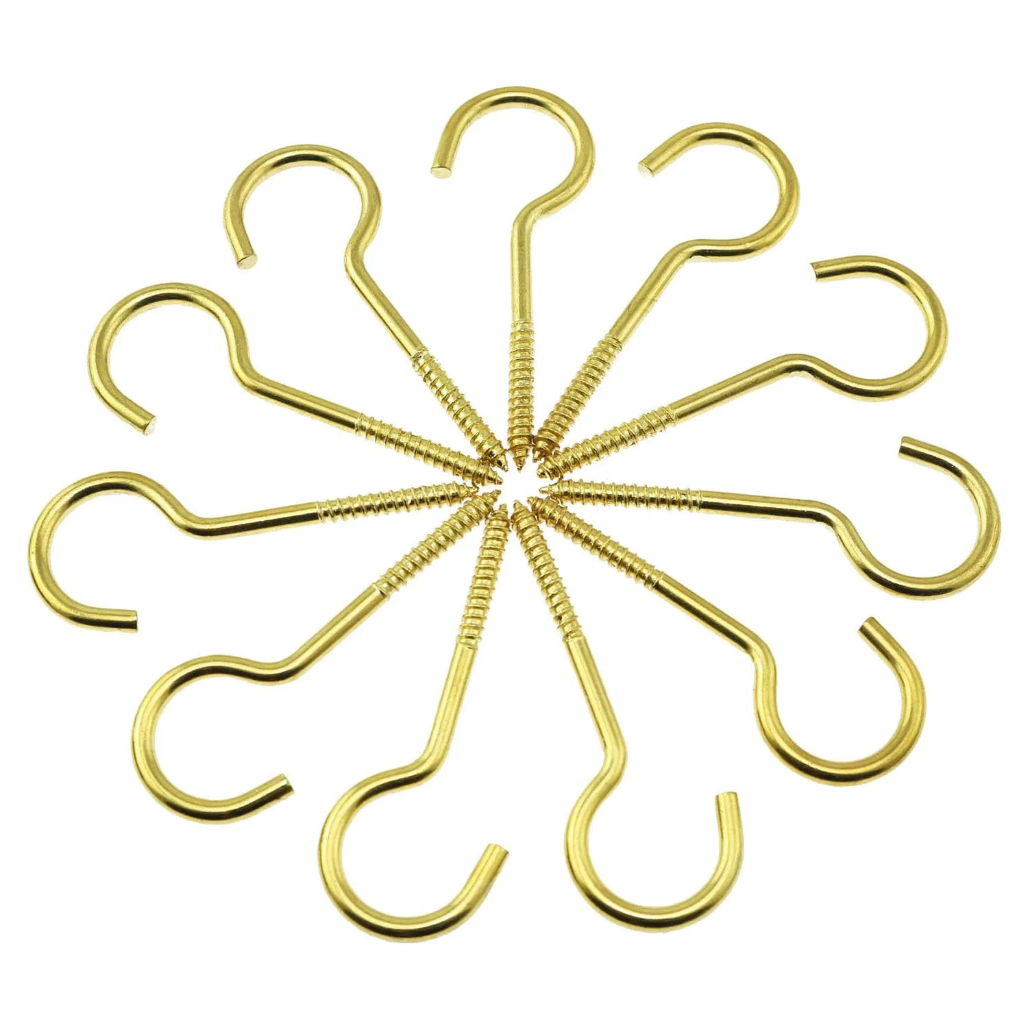 Hautine Screw Hooks, Brass Plated Chromed Plated or Stainless Steel