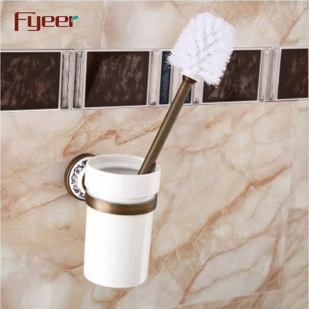 Держатель для ёршика Fyeer Antique Brass с керамической основой