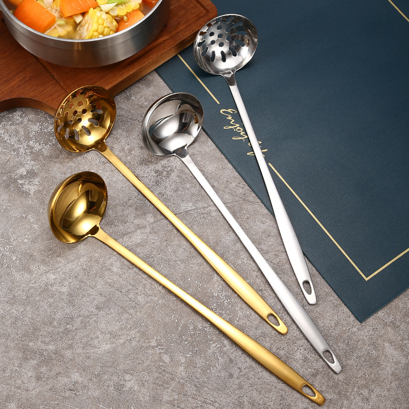 Premium Stainless Steel Soup Ladle and Strainer Set for Restaurants