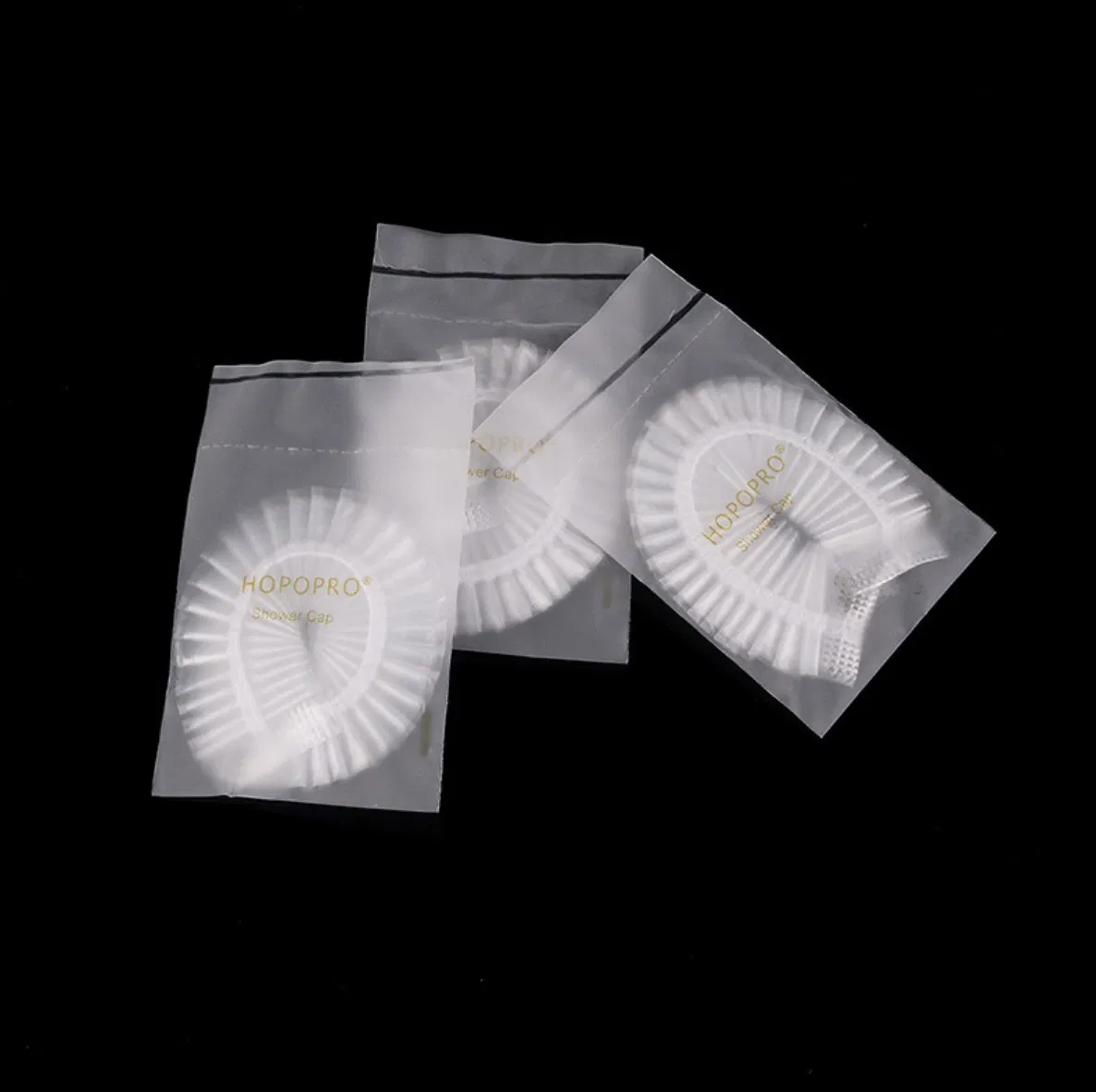Hot Sale Transparent Disposable PE Hotel Shower Cap in Boardcard Box