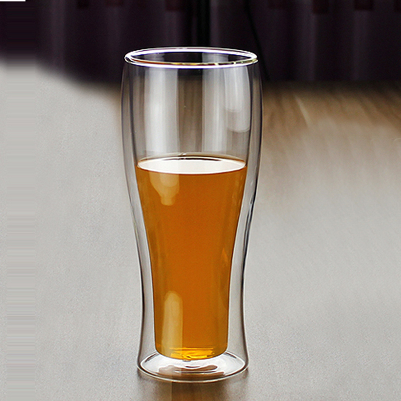 Clear Hand Made Double Wall Glass Coffee Cup Drinking Mug