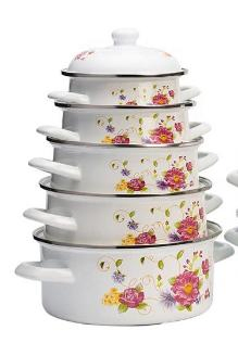 Factory Wholesale Enamel Casserole White Color Enamel Coating Custom Decal Casserole Pot Food Warmer Pot Serveing Dish Casseroles