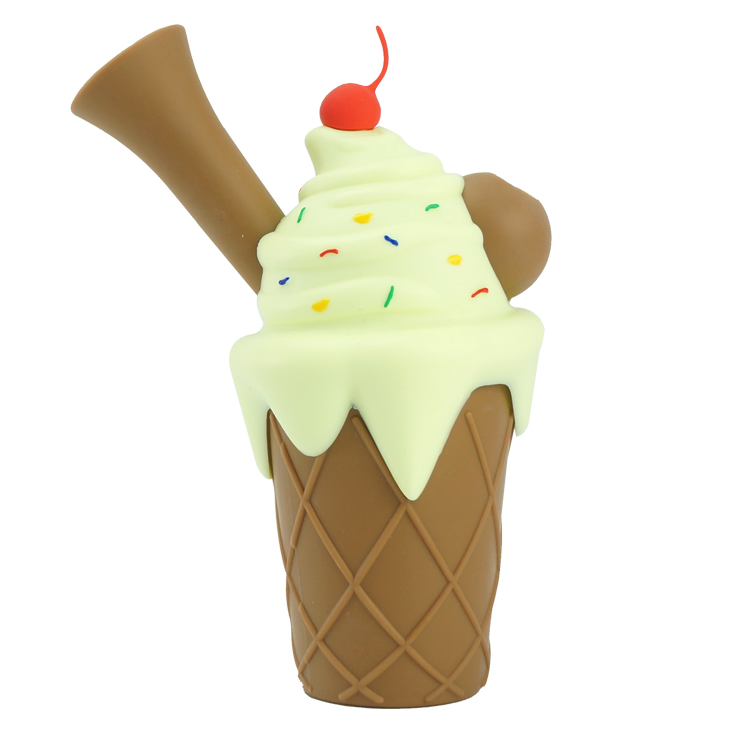 Ice Cream Silicone Hand Pipe Smoking Tobacco Water Oil Burner Hookah Kit