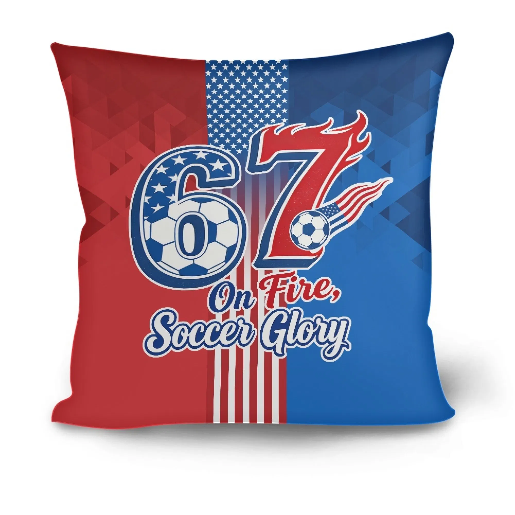 on Fire Theme Football Throw Pillow Fan Gifts for The Us Team at The 2026 World and Cup