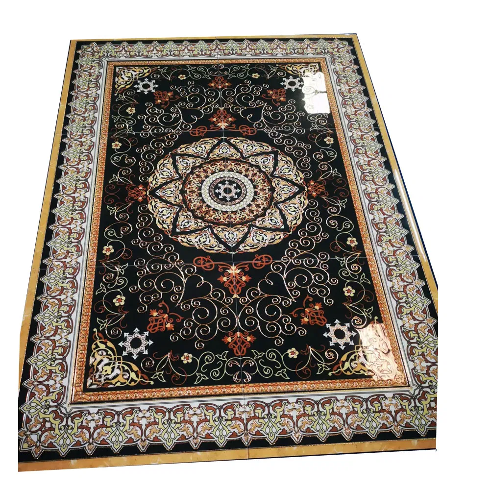 Hasin Large Quantity New Designs Popular Exterior Ceramic Floor Polished Crystal Carpet Puzzle Ceramic Tiles (6 in 1)
