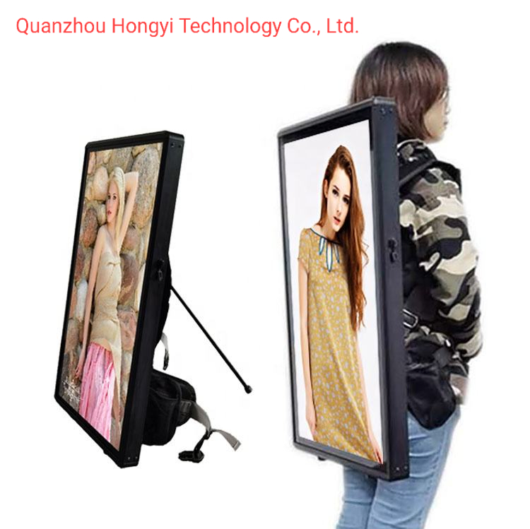 22 27 Inch Portable TV Screen Vertical LCD Display Backpack Advertisement Player Machine with Rechargeable Battery Power