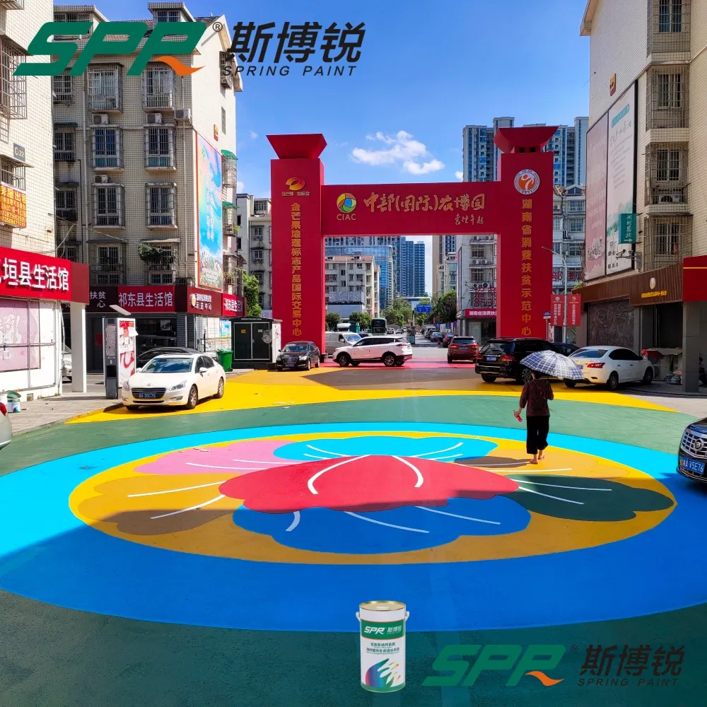 Traffic-Durable Asphalt Pavement Color-Changing Floor for Road Intersection Markings