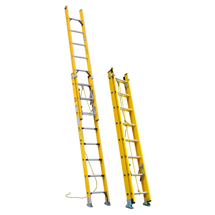 Wholesale Best Selling Fiberglass Insulated Extension Telescopic Step Stairs Ladder with V-Rung
