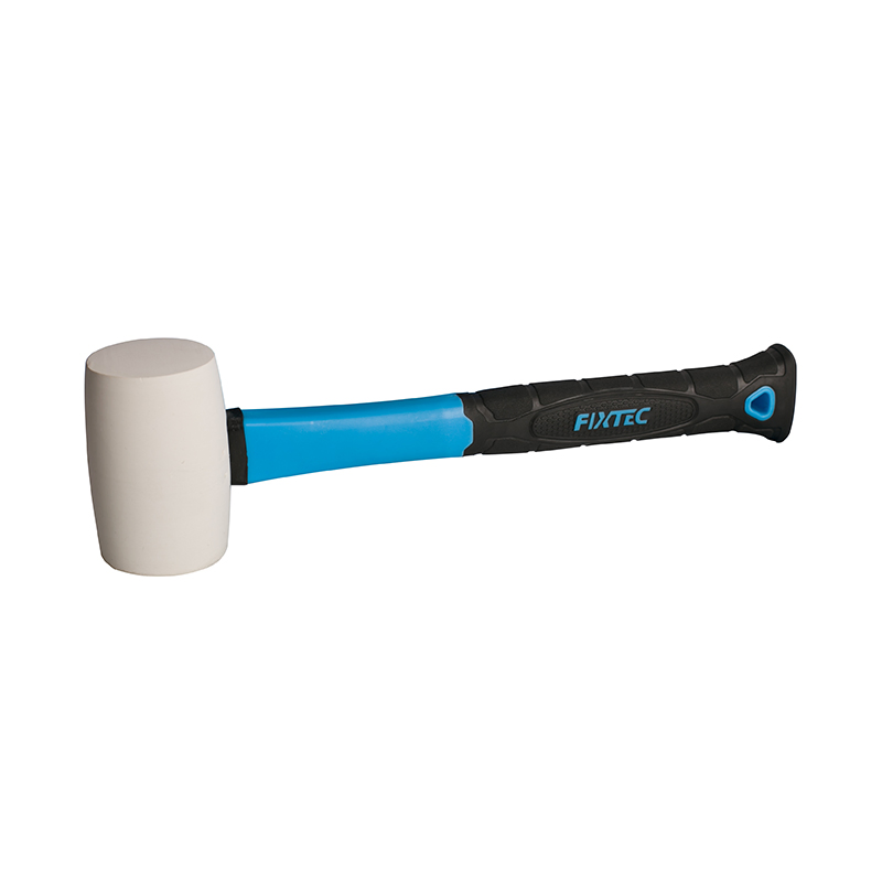 Fixtec Striking Tools 8/16/24oz White Rubber Soft Mallet Hammer with Fiberglass Handle