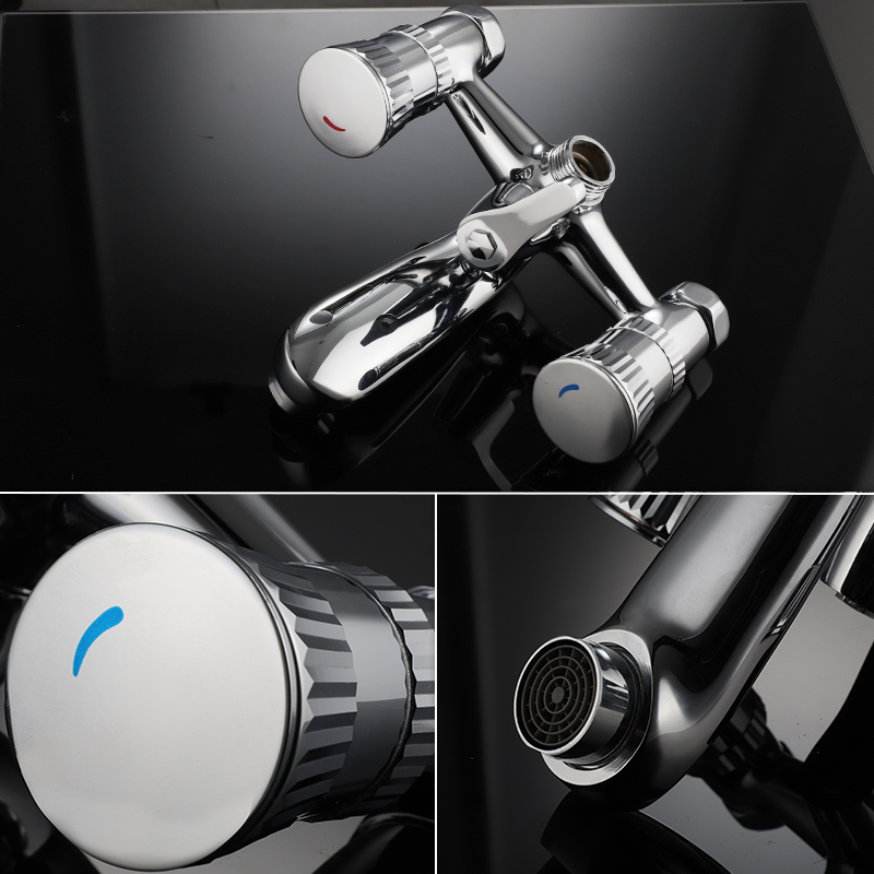 Смеситель для ванны с двумя ручками, хром