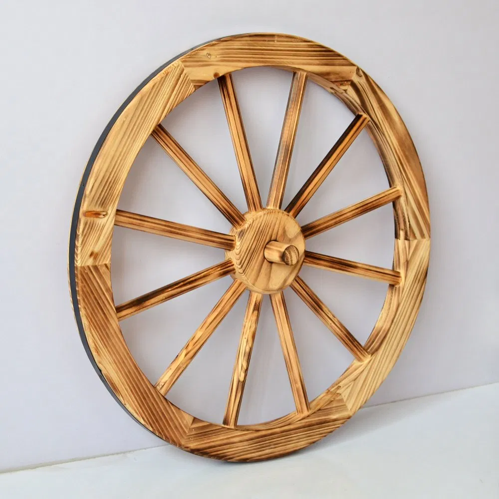 12inch Wooden Craft Wheels with Fire Burnt Finish