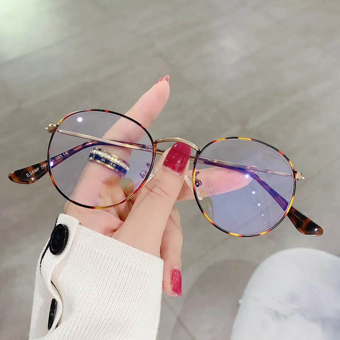 Customized Classic Oversized Metal Round Frames Optical Glasses Eyeglasses for Women Mens