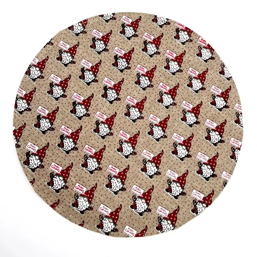 X'mas Heat-Resistant Table Decorative Polyester and Paper Woven Stars Printed Round Placemat