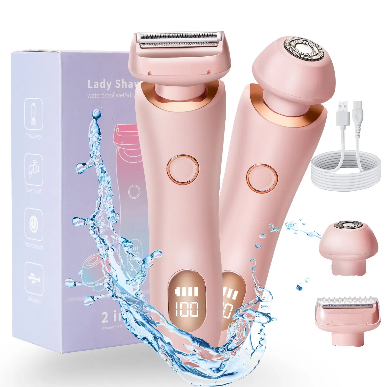 Lady Shaver Washable Body Grooming Set Women Shaver Electric Shaver Hair Trimmer with Base