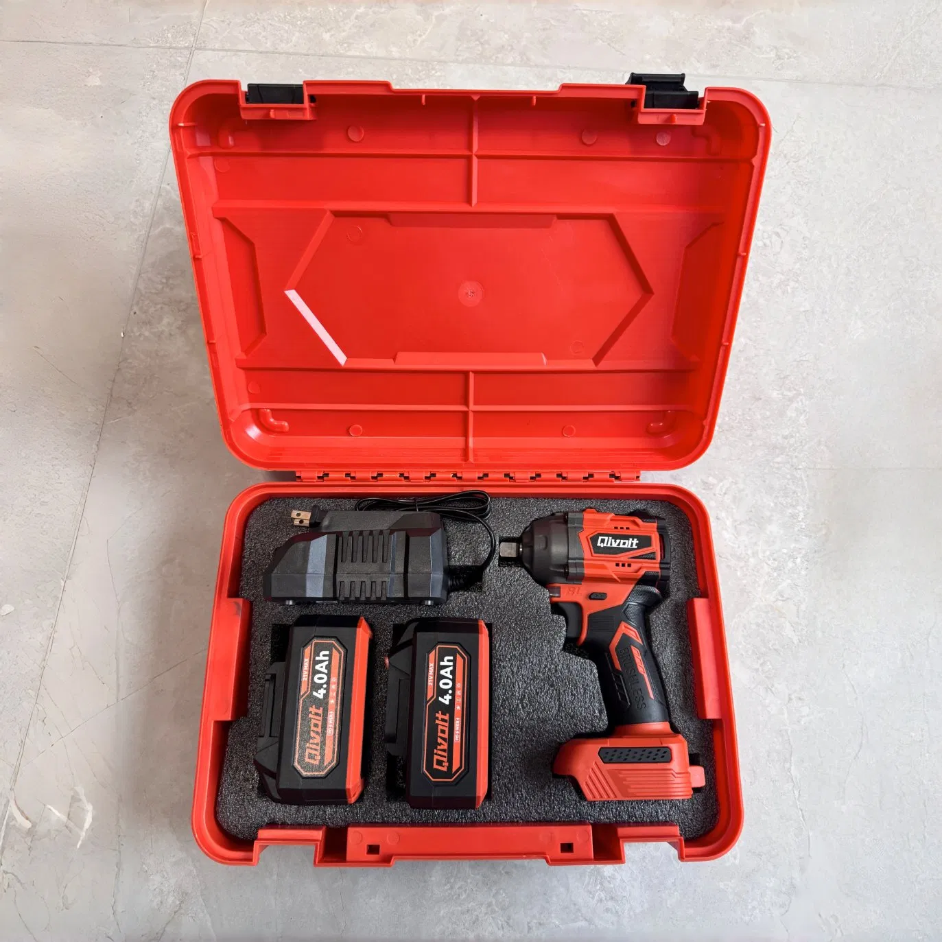 Qivolt 18V Heavy-Duty Cordless Combo Kit Construction Tool Sets with Batteries, Charger & Toolbox