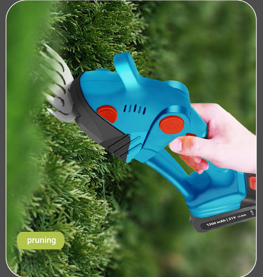 Cordless Grass Shear & Shrubbery Trimmer, 2 in 1 Handheld Hedge Trimmer for Garden
