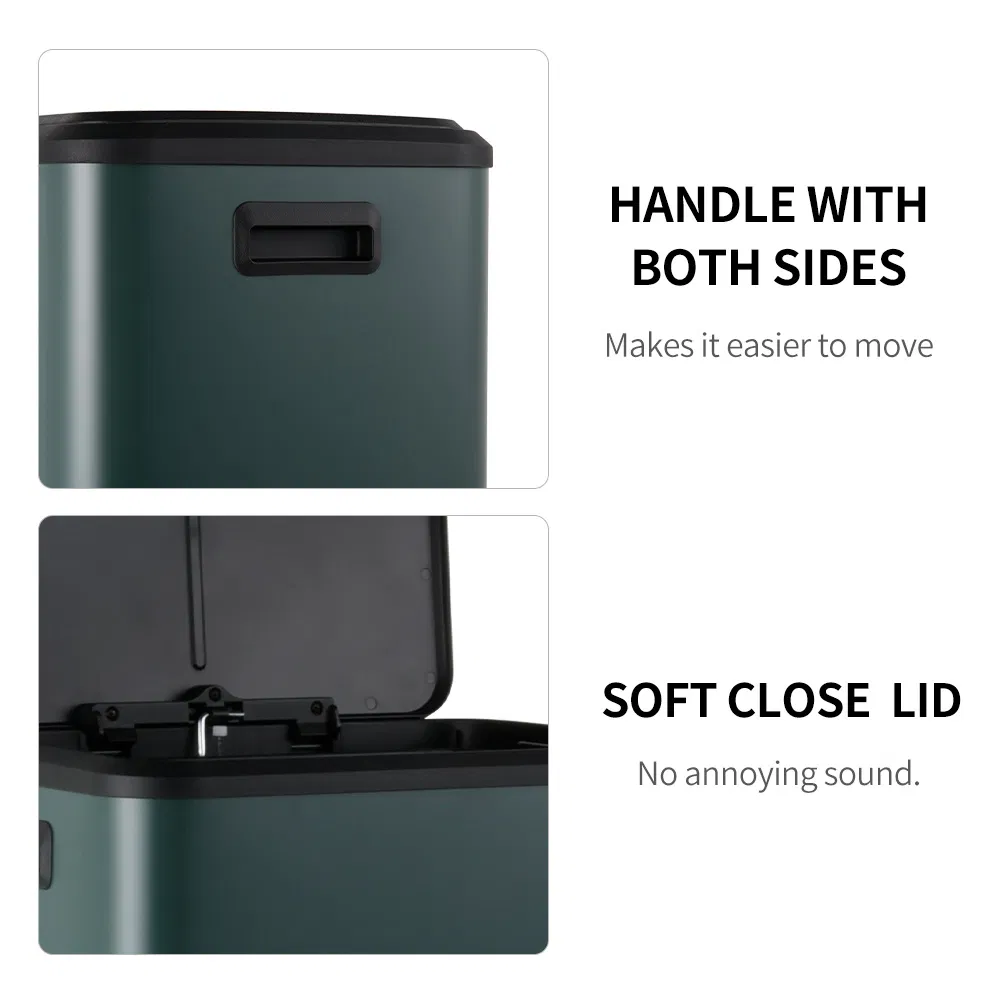 Прямоугольная педальная урна 30 л с мягкой крышкой