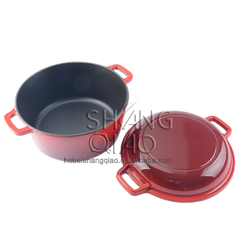 Эмалированная чугунная утятница с крышкой, 26 см