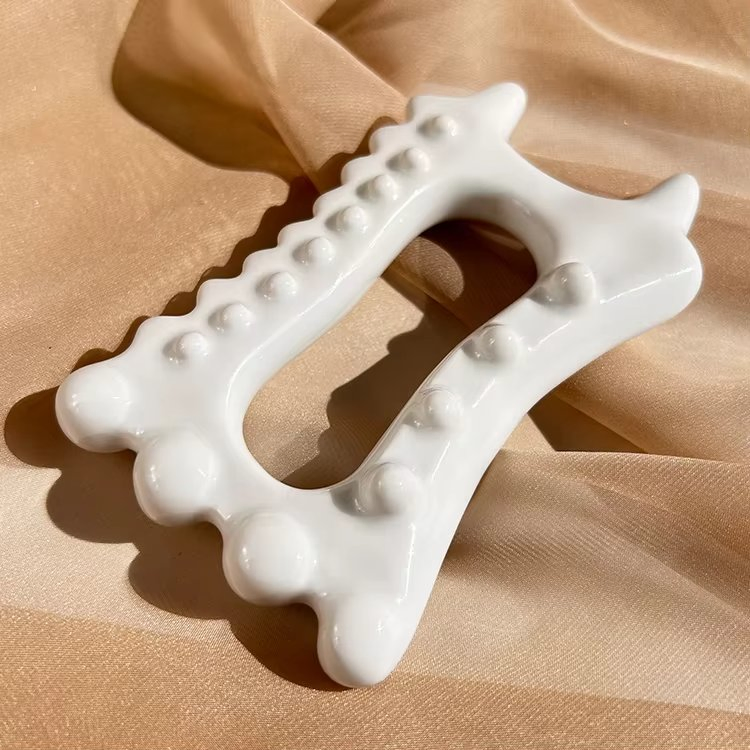 Body&Facial Massage Tool 100% Ceramic Guasha Stone for Facial Release
