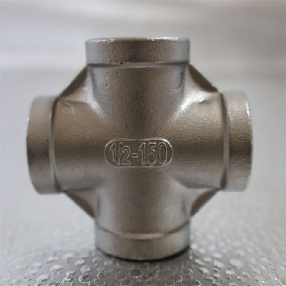 Durable Precision Casting Threaded Stainless Steel Cross with High Pressure