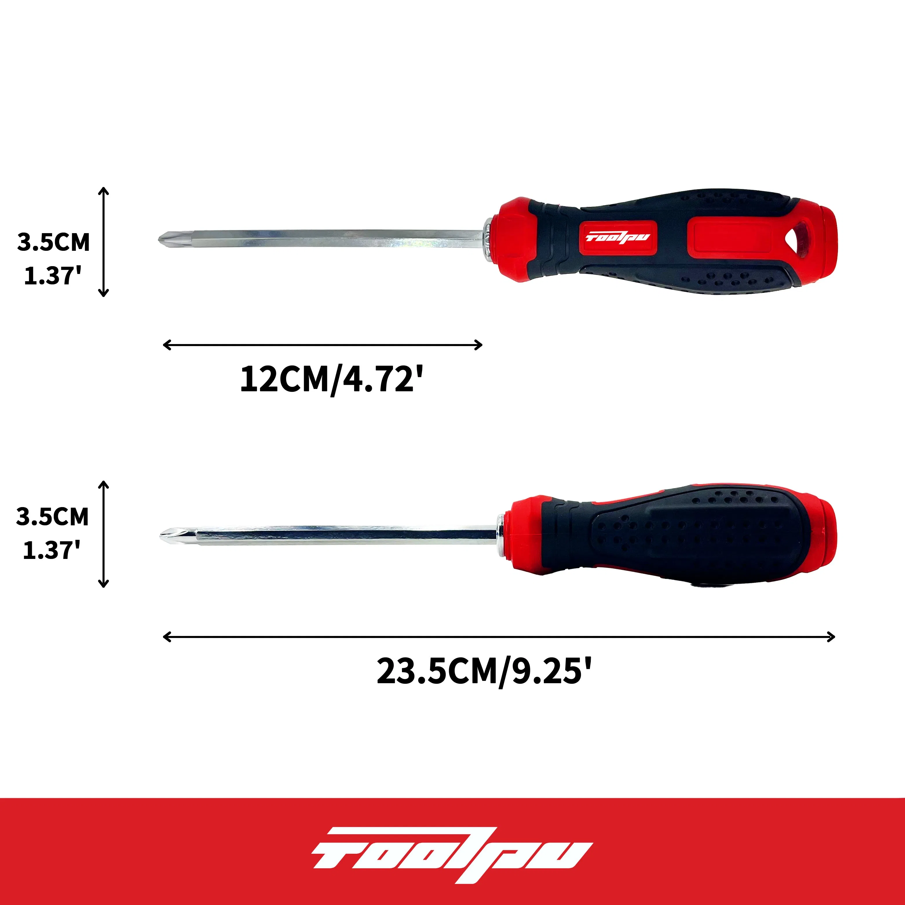 High Torque Screwdriver with Two-Color Comfort Grip Handle