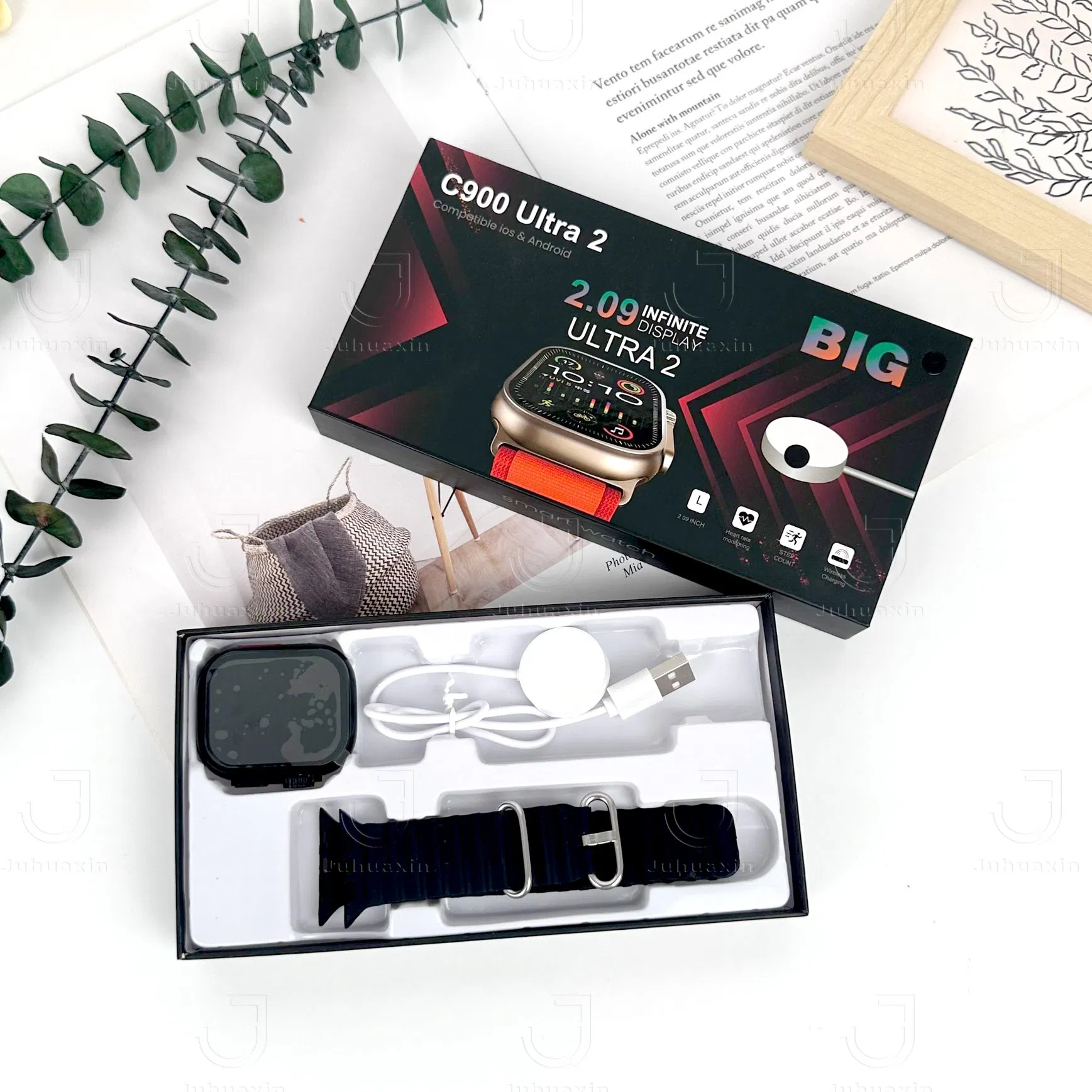 Fcatory Price 2.09 Big Display Water Resistance Smartwatch with Cable