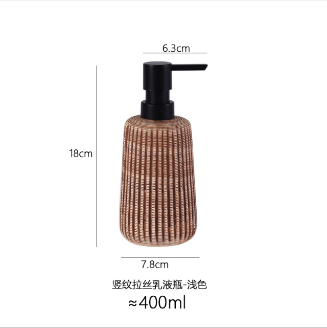Vintage Creative Ceramic Vertical Striped Lotion Dispenser Bottle 400ml