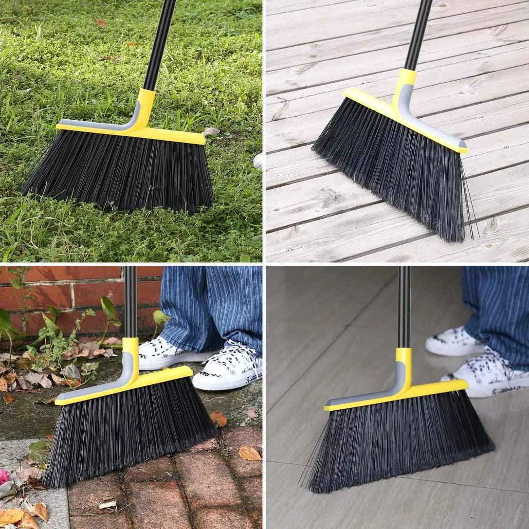 Dual Color Outdoor Broom with Stiff Bristles for Efficient Cleaning