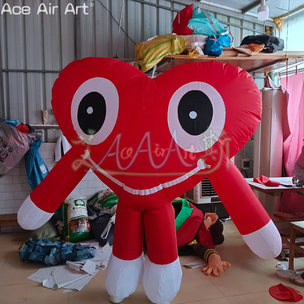 2.5mh Inflatable Heart Dress up Valentine's Day Love Cartoon Costume for Holiday or Wedding Decor