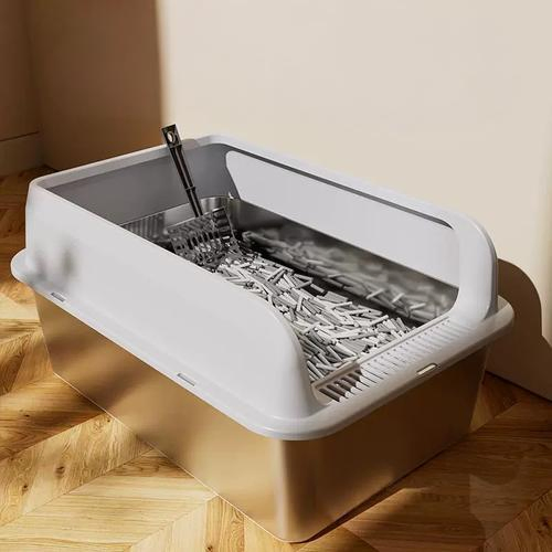 Easy-to-Clean Polypropylene Cat Litter Box for Pet Owners